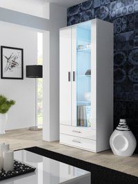 Вітрина скляна CAMA SOHO S6 2D2S Білий мат/Білий глянець фото - artos.in.ua