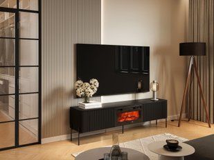 Тумба для телевізора VERA 190 EF CAMA чорна матова фото - artos.in.ua