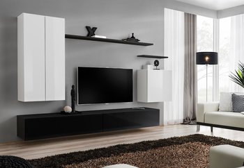 Комплект мебели в гостиную ASM Switch II 26 WS SW 2 Белый матовый/Черный глянцевый из Польши