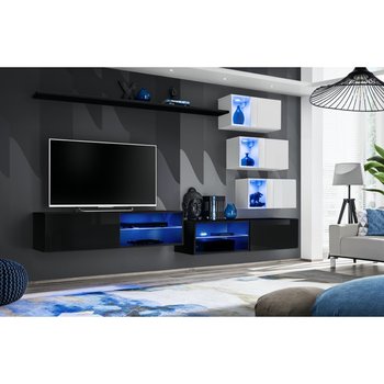 Комплект мебели в гостиную ASM Switch XXIV 26 ZW WS 24 Черный матовый/Белый глянцевый из Польши