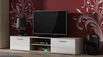 Тумба під телевізор CAMA SOHO RTV 180 S3 &mdash; дуб сонома мат / білий глянець фото - artos.in.ua
