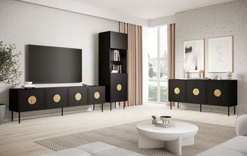 Модульная гостиная PALAZZO 2 CAMA черный мат/дуб крафт фото - artos.in.ua