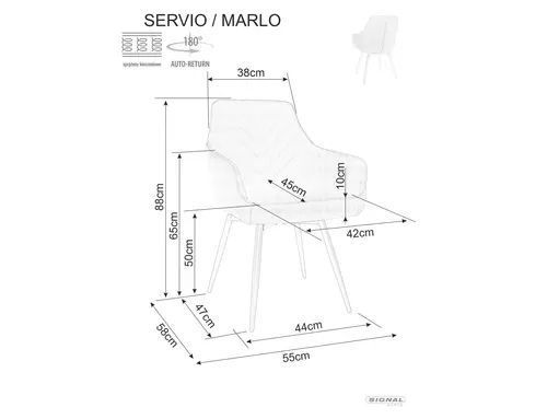 Стілець Servio Brego Signal 55&times;88, сірий, тканина Brego фото - artos.in.ua