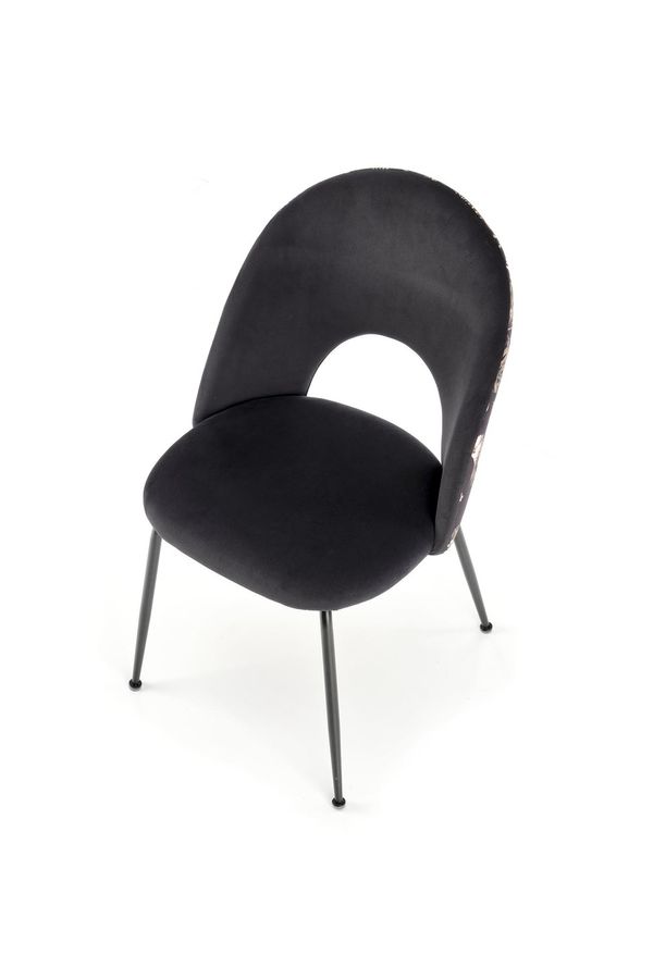 Металлический стул K505 бархатная ткань разноцветный, черный Halmar Польша