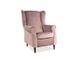 Мягкое кресло в гостиную Baron SIGNAL античная розовая ткань на деревянных ножках Польша