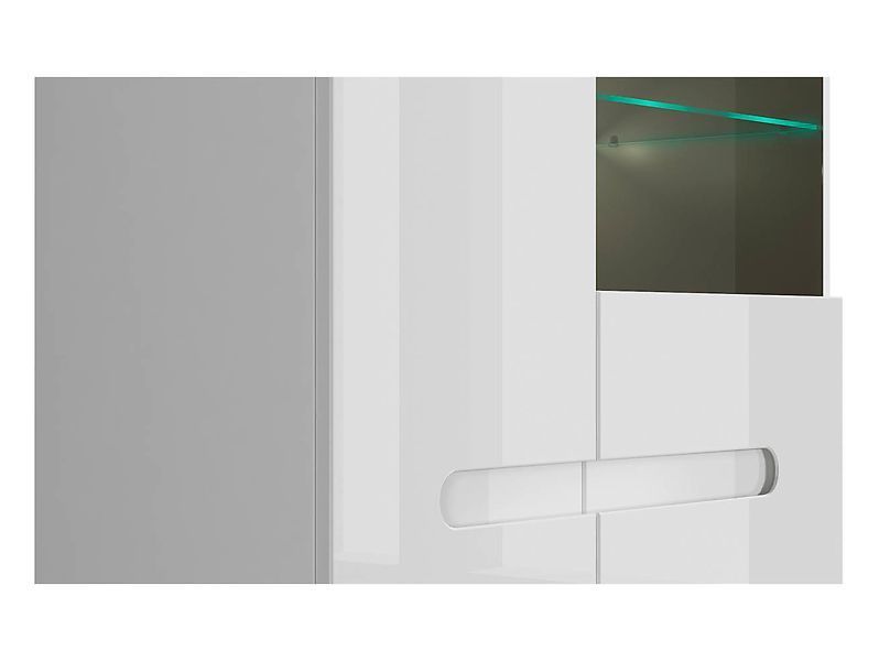 Витрина BRW Azteca Trio S504-SFK1W1D/14/9-BI/BIP, белый, белый глянцевый фото - artos.in.ua