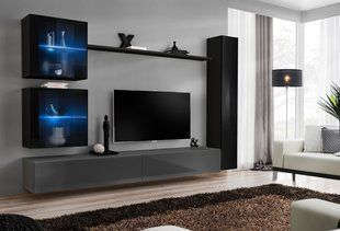 Комплект мебели в гостиную ASM Switch XVIII 27 ZG SW 18 Черный/Графит из Польши фото - artos.in.ua