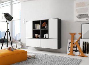 Комод у передпокій CAMA Roco 19 112x150x39 Чорний мат/Білий мат фото - artos.in.ua