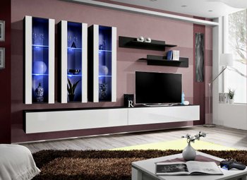 Комплект мебели в гостиную ASM FLY E 23 ZW FY E3 Черный матовый/Белый глянцевый из Польши