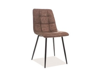 М'який зручний стілець на кухню LOOK SIGNAL коричнева еко шкіра в стилі лофт Польща