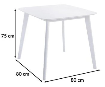 Стіл квадратної форми для кухні Sigma 80x80 SIGNAL Білий на 4 особи в стилі модерн Польща