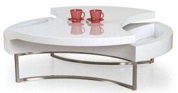 Журнальный столик AUREA 115&times;80&times;38 см белый / хром фото - artos.in.ua