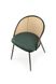 Металлический стул K508 бархатная ткань, синтетическая ротанга зеленый Halmar Польша