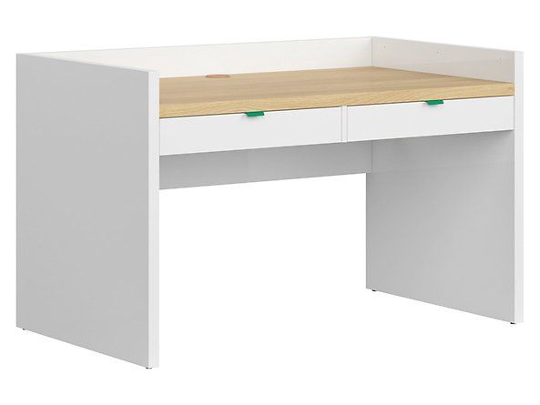 Письмовий стіл BRW Princeton S406-BIU / 120-BIP / DP, білий глянцевий / польський дуб,