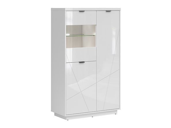 Витрина BRW Forn S471-REG2D1W-BIP, белый глянцевый/белый глянцевый, из Польши фото - artos.in.ua
