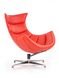 Крісло для відпочинку в вітальню, спальню Luxor сталь сірий / шкіра натуральна червоний Halmar Польща