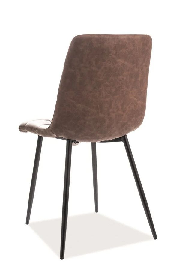 М'який зручний стілець на кухню LOOK SIGNAL коричнева еко шкіра в стилі лофт Польща