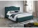 Двоспальне ліжко з м'якою спинкою Aspen SIGNAL 140х200 зелена тканина.