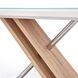 Стол обеденный в гостиную, кухню Nexus 160x90 стекло, МДФ белый/ламинированное МДФ дуб сонома Halmar Польша