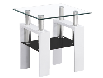 Журнальний столик LISA D 60x60 SIGNAL Білий/Чорний