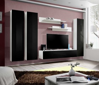 Комплект мебели в гостиную ASM FLY C 23 WS FY C1 Белый матовый/Черный глянцевый из Польши