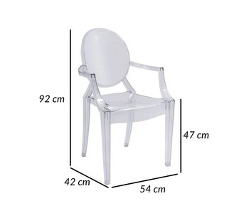 Пластиковий прозорий стілець Luis Signal у королівському стилі Польща