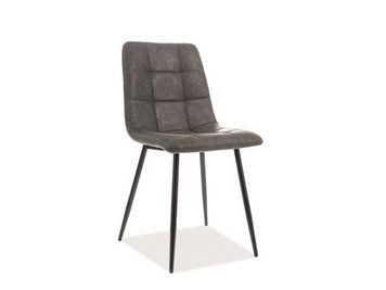 Стул Look Signal 45&times;38&times;88, серый, экокожа, черный металлический каркас фото - artos.in.ua