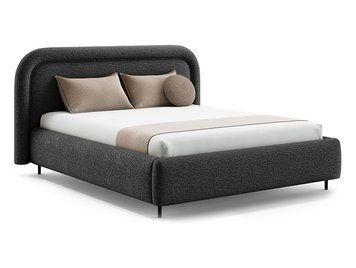 Ліжко м'яке BRW Silvo 180&times;200 &mdash; чорний, без матраца, з основою, металеві ніжки, з коробом для зберігання фото - artos.in.ua