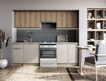 Кухонний комплект TATIANA 240 дуб сонома / кашемір / горіх фото - artos.in.ua