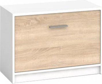 Тумба для обуви BRW Nepo Plus S435-SFK1K-BI/DSO, белый, дуб сонома фото - artos.in.ua