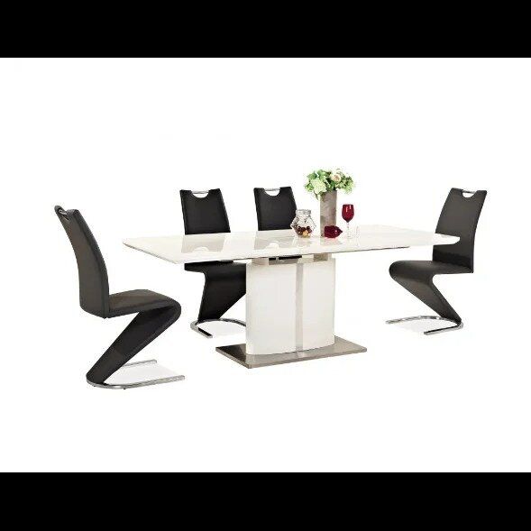 Дизайнерский стул H-090 SIGNAL черный метал хром + эко кожа Польша