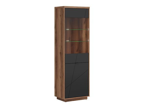 Витрина BRW Forn S471-REG1D1W-DDC/CAM, дуб Делано/черный мат, из Польши фото - artos.in.ua