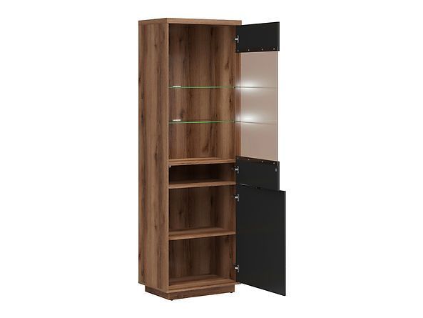 Витрина BRW Forn S471-REG1D1W-DDC/CAM, дуб Делано/черный мат, из Польши фото - artos.in.ua