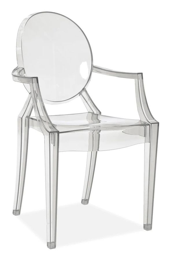 Пластиковий прозорий стілець Luis Signal у королівському стилі Польща