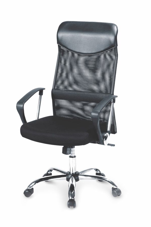 Крісло офісне Vire механізм Tilt, хромований метал / мембранна тканина чорний, сітка чорний Halmar Польща