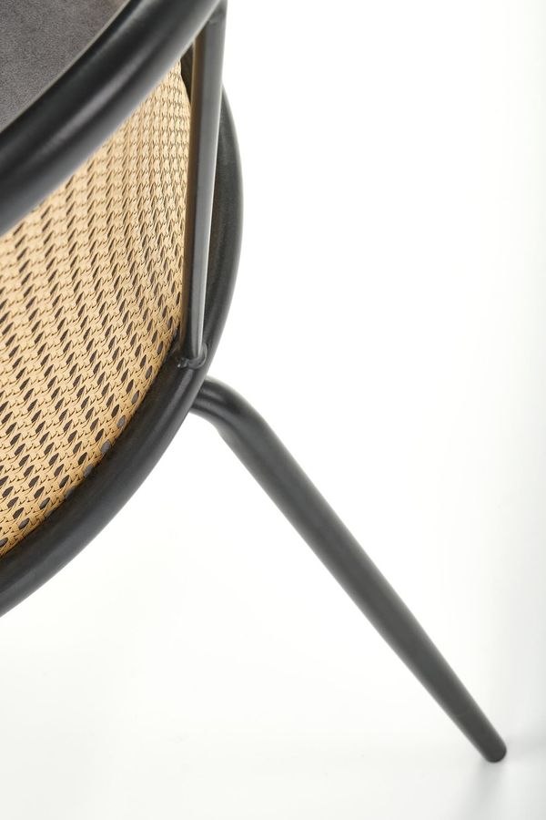Металевий стілець K508 оксамитова тканина, синтетична ротанга сірий Halmar Польща