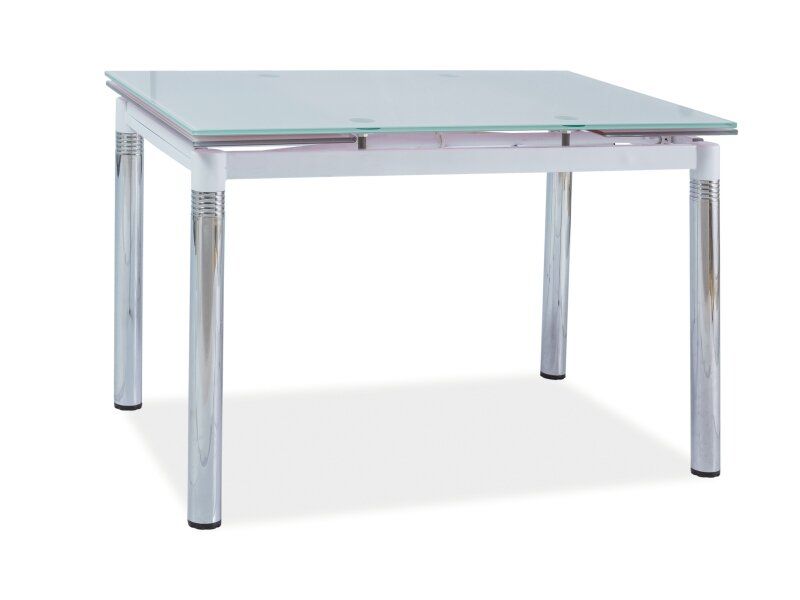 Скляний стіл GD-018 SIGNAL 110-170x74 на кухню розкладний білий колір Польща