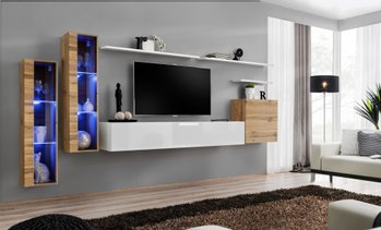 Комплект мебели в гостиную ASM Switch XI WTW SW 11 Дуб Вотан/Дуб Вотан/Белый матовый из Польши