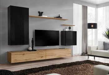 Комплект мебели в гостиную ASM Switch II WTS SW 2 Дуб Вотан/Черный из Польши