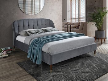 Двоспальне ліжко в сучасному стилі LIGURIA SIGNAL 160x200 сіра тканина Польща