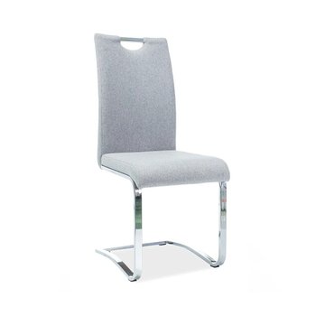 М'який стілець кухонний H-790 SIGNAL сірий на хромованій ніжці Польща