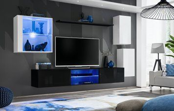 Комплект мебели в гостиную ASM Switch XXIII 26 WS SW 23, белый матовый, черный глянцевый фото - artos.in.ua