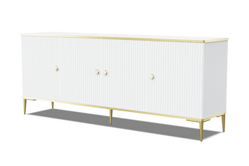 Комод PETRA 182 см 4D белый матовый на золотистых ножках BIM Furniture Польша фото - artos.in.ua
