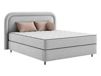 Ліжко континентальне BRW Silvo 160&times;200 &mdash; сірий, з матрацом, з коробом, металеві ніжки фото - artos.in.ua