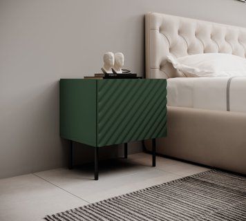 Приліжкові тумби CAMA ONDA, комплект 2 шт. &mdash; Зелений, з рифленими фасадами фото - artos.in.ua