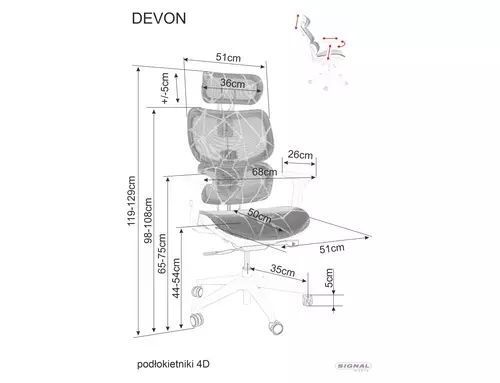 Комп'ютерне крісло Devon Signal 68&times;119, чорний, сітка фото - artos.in.ua
