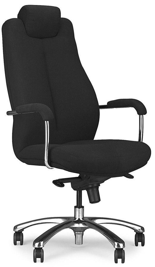 Кресло для кабинета Sonata XXL механизм Мультиблок, сталь алюминий/ткань черный Halmar Польша