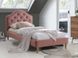 Ліжко Chloe велюр 90X200 antique pink/oak tap. синій 52 Signal Польща
