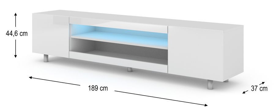 Тумба для вітальні KATE 189 білий мат/білий глянець BIM FURNITURE фото - artos.in.ua