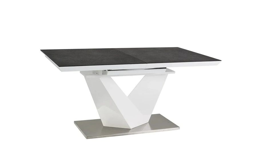 Обеденный большой стол на 10 персон ALARAS II 140x85 SIGNAL раздвижной серый Польша